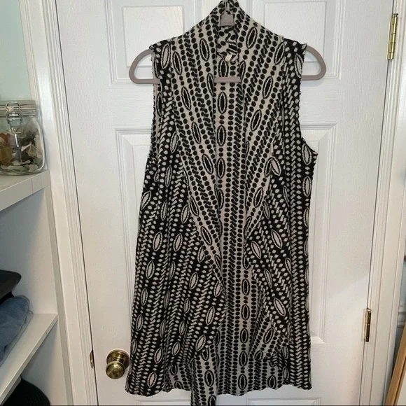 ANTHROPOLOGIE Moth Wool Cotton Blend Long Open Sleeveless Cardigan Sweater XS/S - Picture 2 of 8